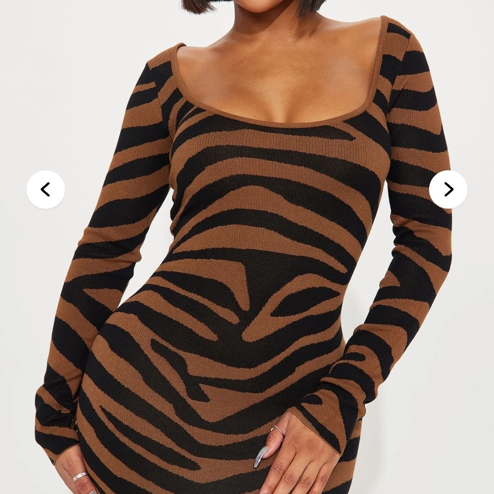 Fashion Nova Brown and Black Maxi Dress